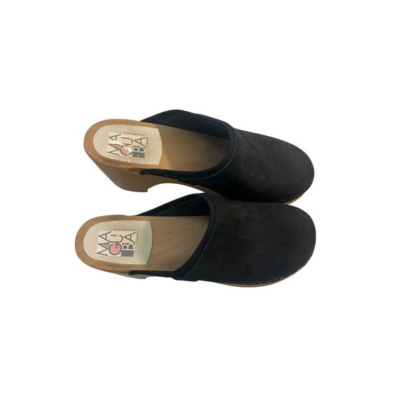 Maguba Swedish Clogs Stockholm Black Natural Suede Leather Shoes 38 US 8 8.5 - Picture 2 of 6